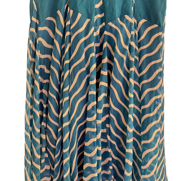 Advance Apparel Midi Dress Womens Blue/White Fit & Flare Sleeveless Plus Size - Picture 4 of 7